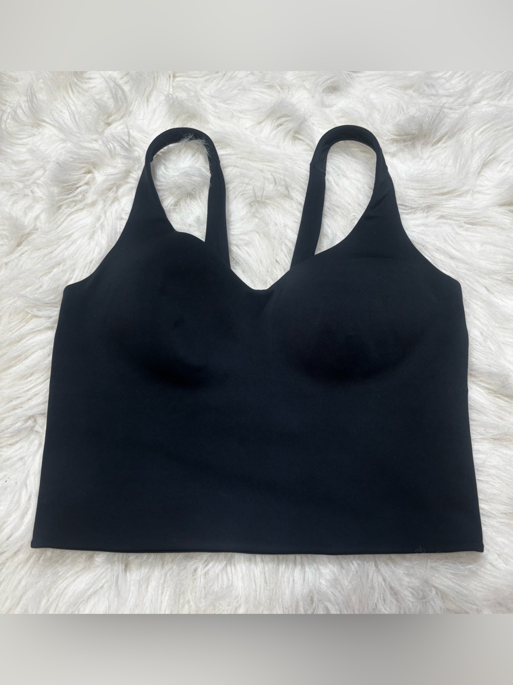Nike Black Cropped Molded Cup Racerback Tank Top size Women’s Medium